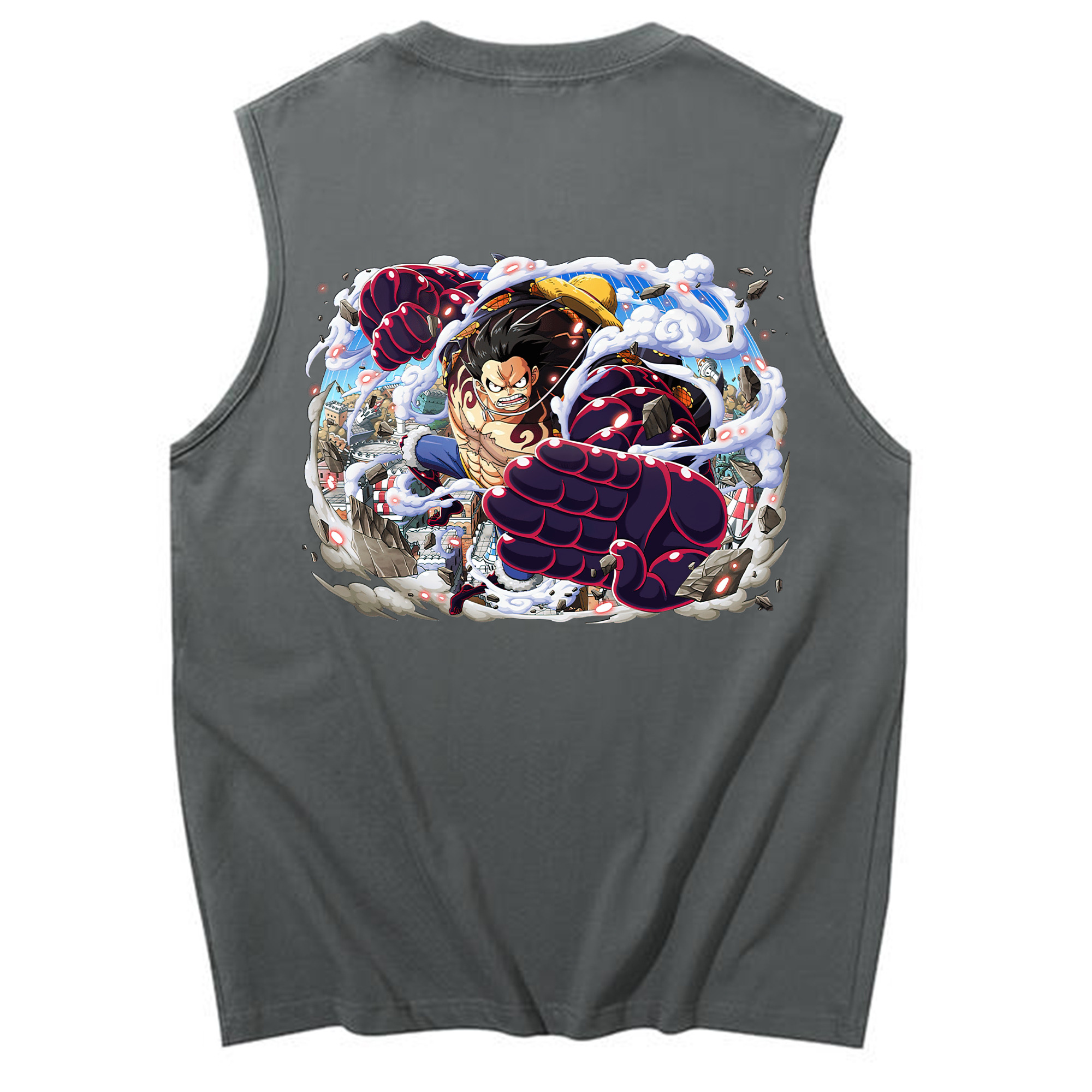 ワンピース モンキー・D・ルフィ ONE PIECE Monkey D. Luffy コットン100％タンクトップ（背面プリント）
